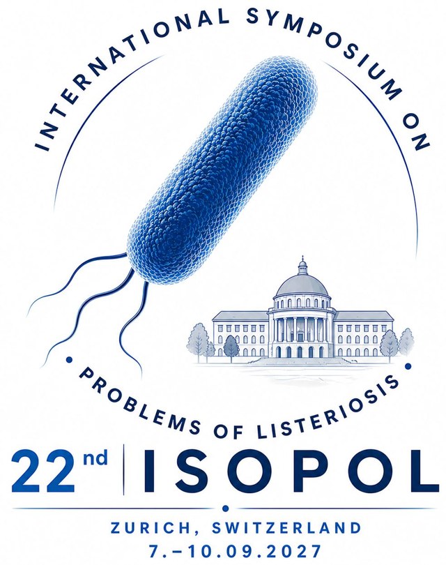 22nd ISOPOL logo – International Symposium on Problems of Listeriosis, Zurich 2027